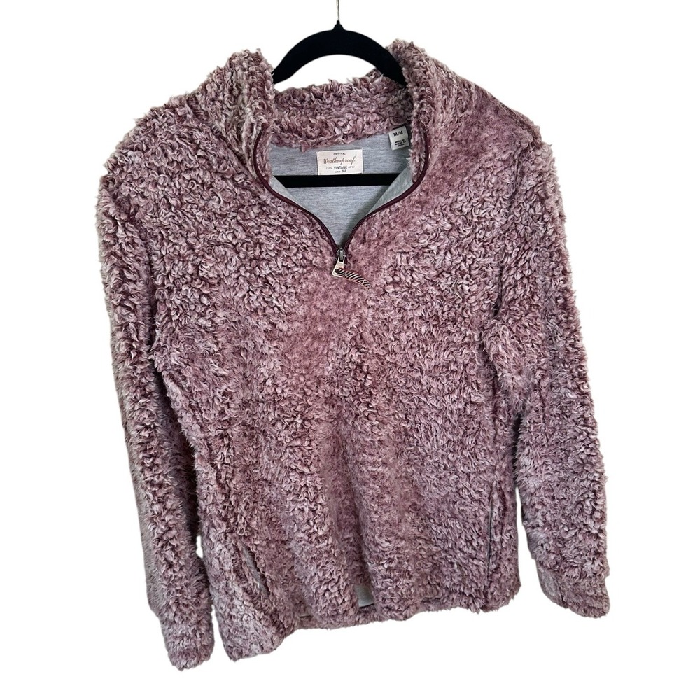 Weatherproof Vintage‎ Sweater Womens Med Pink Mauve 1/4 Zip Sherpa Pullover